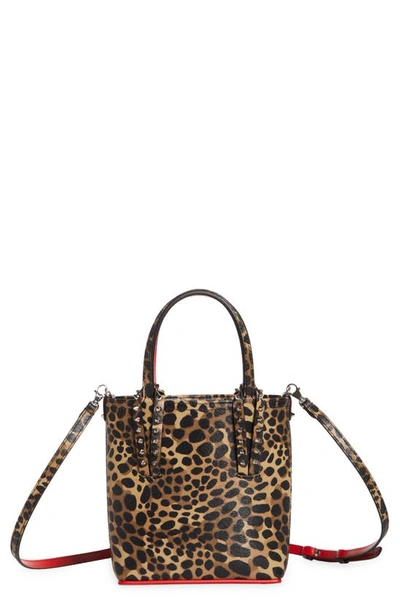 Shop Christian Louboutin Mini Cabata Cheetah Print Leather Tote In Leopard