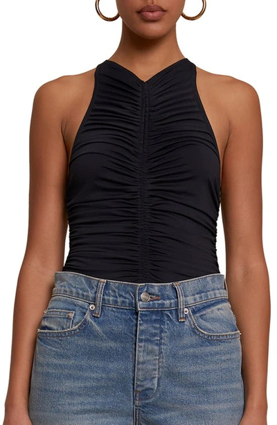 Shop A.l.c Adley Sleeveless Ruched Top In Black