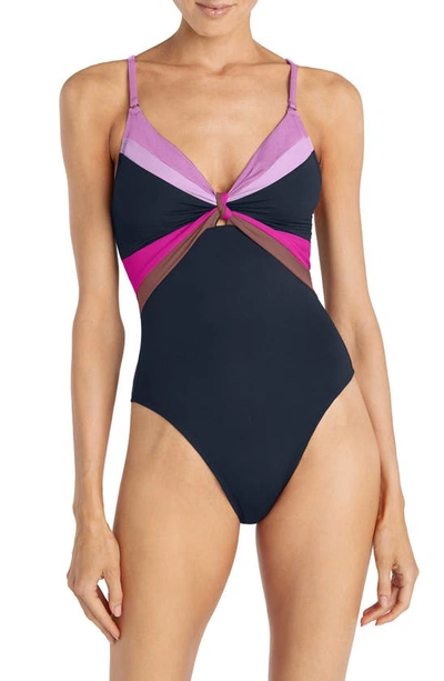 Robin Piccone Billie Knotted One-piece Swimsuit In Crew