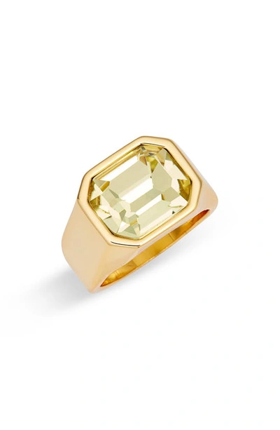 Shop Short & Suite Crystal Statement Ring In Canary Yellow