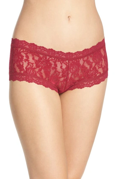 Shop Hanky Panky Signature Lace Boyshorts In Cranberry