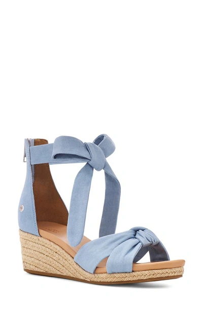 Shop Ugg Yarrow Espadrille Wedge Sandal In Blue Canvas