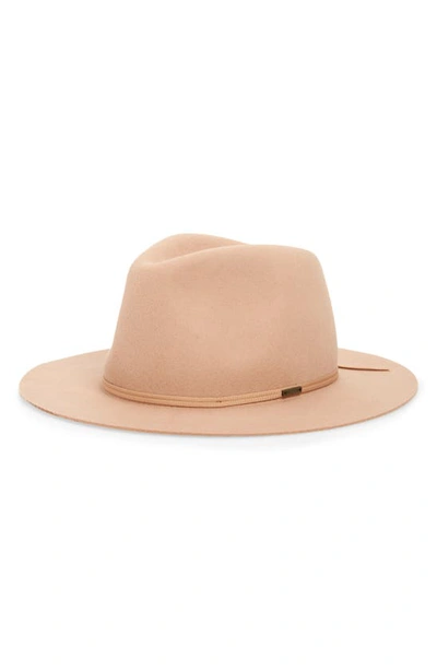 Shop Brixton Wesley Packable Wool Fedora In Blush