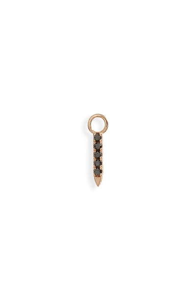 Shop Maria Tash Reversible Linear Diamond Charm In Rose Gold