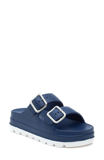 Shop Jslides Simply Platform Slide Sandal In Blue