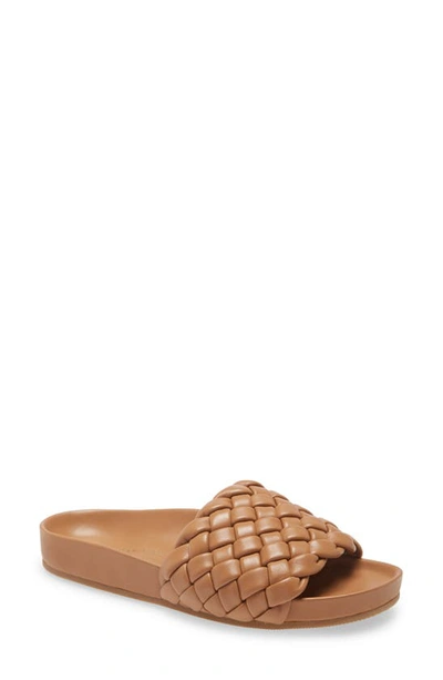 Shop Loeffler Randall Sonnie Woven Slide Sandal In Dark Sand