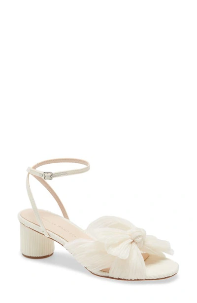 Shop Loeffler Randall Dahlia Ankle Strap Knotted Sandal In Pearl