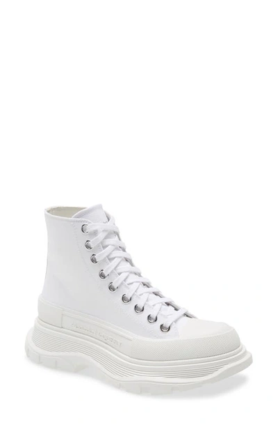 Shop Alexander Mcqueen Tread Slick High Top Sneaker In White