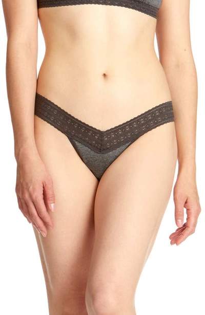 Shop Hanky Panky Dream Heather Low Rise Thong In Heather Granite