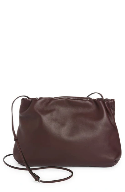 Shop The Row Large Bourse Leather Crossbody Bag In Eggplant