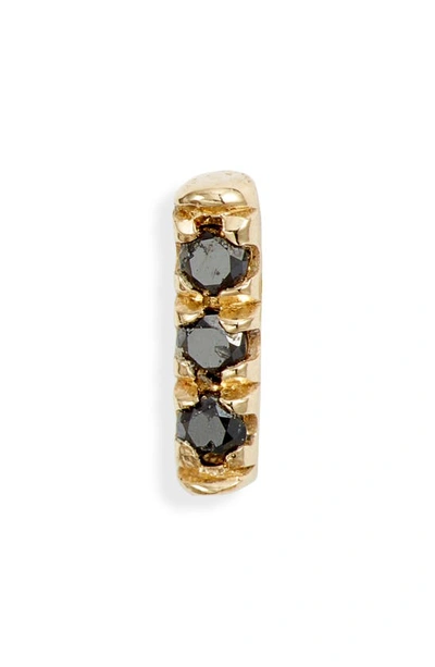 Shop Jennie Kwon Designs Black Equilibrium Stud Earring In Yellow Gold/ Black Diamond