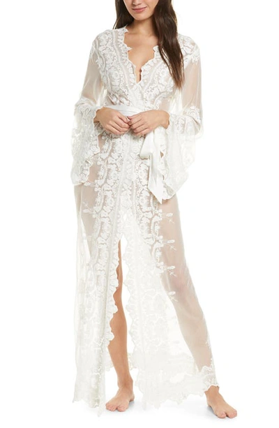Shop Homebodii Madonna Lace Robe In White