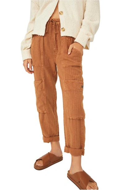Shop Free People Feelin' Good Linen Blend Utility Pants In Camp Ground