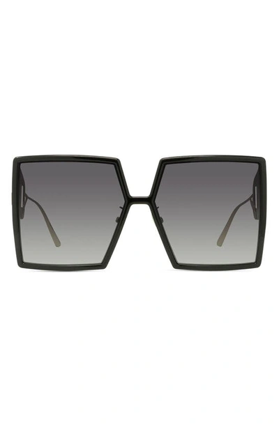 Shop Dior 30montaigne Su 58mm Square Sunglasses In Black And Gold/grey