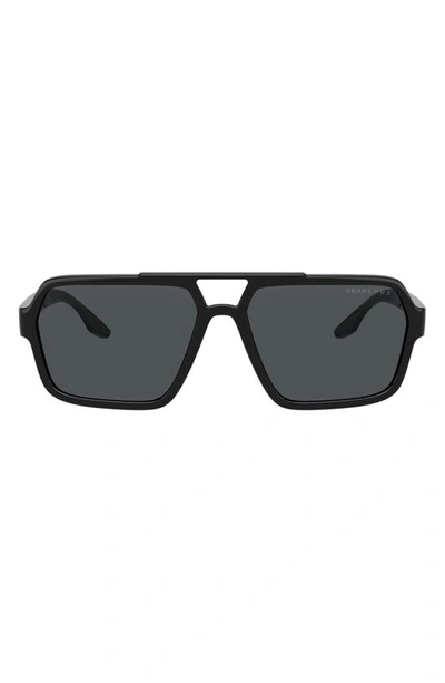 Shop Prada 59mm Rectangle Sunglasses In Black
