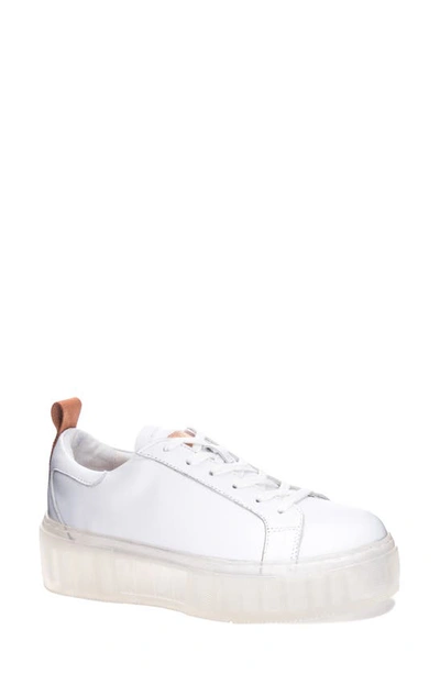 Shop 42 Gold Glee Platform Sneaker In White Leather
