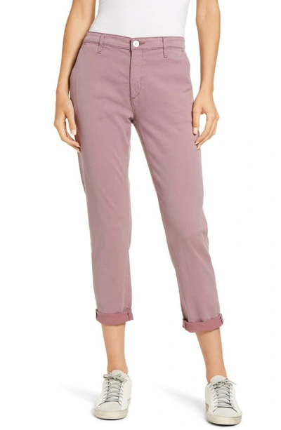 Shop Ag Caden Crop Twill Trousers In Lavender Sunset