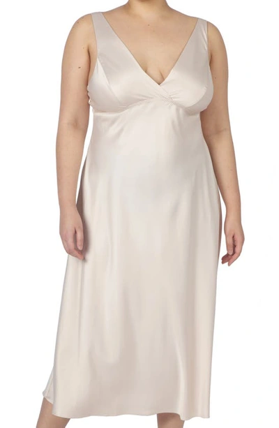 Shop Rya Collection Positivity Charmeuse Nightgown In Champagne