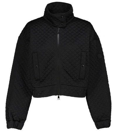 Moncler Diamond Quilted Jersey Jacket In Black