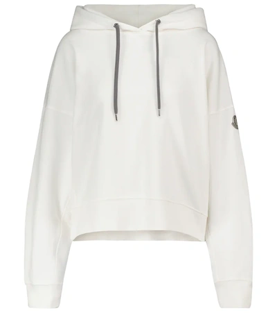 Shop Moncler Cotton-blend Hoodie In White