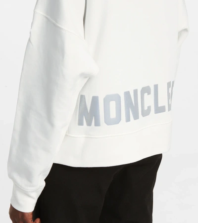 Moncler Off-white Metallic Logo Hoodie In White