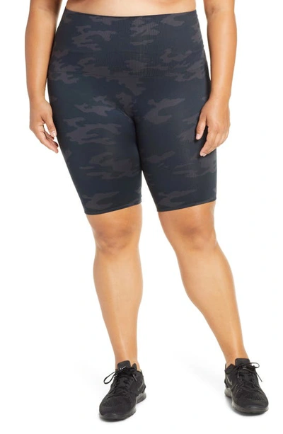 Spanxr Look At Me Now Seamless Bike Shorts In Black Camo