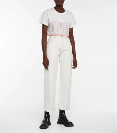 Shop Alexander Mcqueen Printed Cotton Jersey T-shirt In White