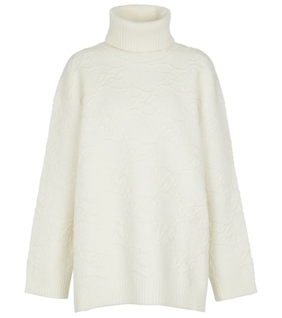 Shop Fendi Logo Turtleneck Sweater In White
