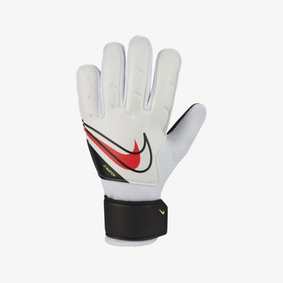 Shop Nike Jr. Goalkeeper Match Big Kids' Soccer Gloves In White,black,bright Crimson