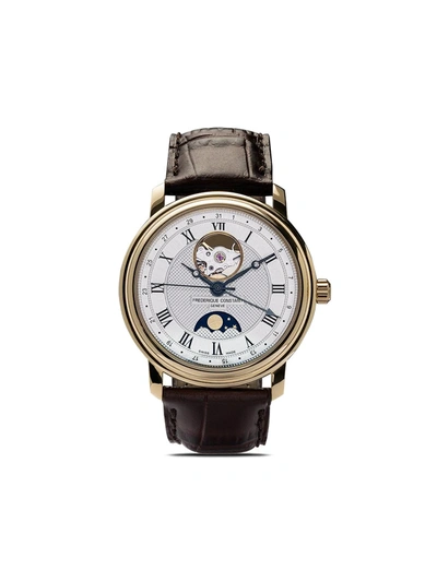 Shop Frederique Constant Classics Heart Beat Moonphase Date 40mm In White