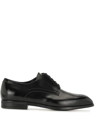 Shop Bally Leather Derby Shoes In Schwarz