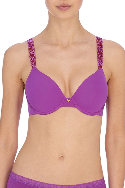 Shop Natori Pure Luxe Full Fit Coverage T-shirt Everyday Support Bra (32b) Women's In Mulberry/cinnabar