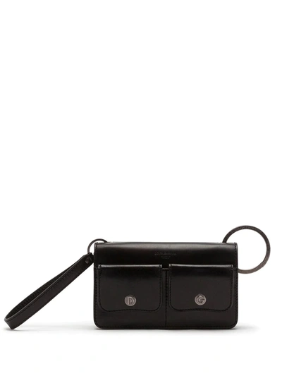 Shop Dolce & Gabbana Mini Crossbody Wallet Bag In Schwarz