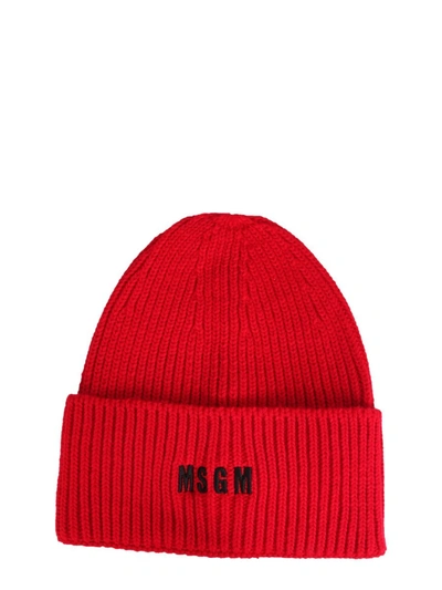 Shop Msgm Acrylic Hat In Red