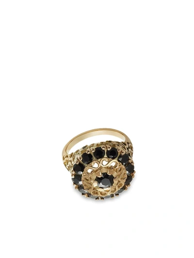 Shop Dolce & Gabbana 18kt Yellow Gold Black Sapphire Cocktail Ring
