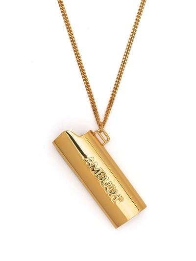 Shop Ambush Logo-engraved Lighter Necklace In Gold