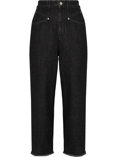 Shop Isabel Marant Dilalu Wide-leg Cropped Jeans In Schwarz