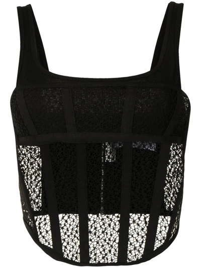 Shop Dion Lee Suspended Utility Corset Top In Schwarz