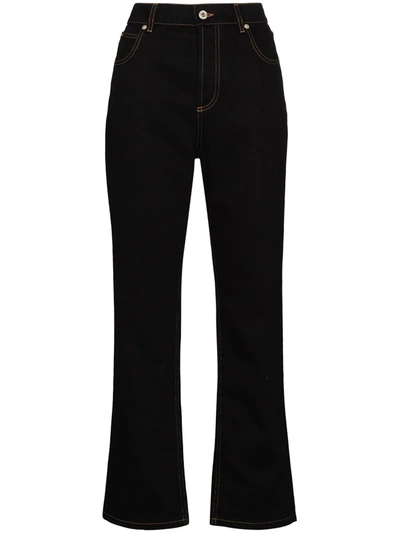 Shop Loewe High-waisted Flared Jeans In Schwarz