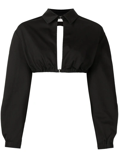 Shop Dion Lee Cut-out Cropped Shirt In Schwarz