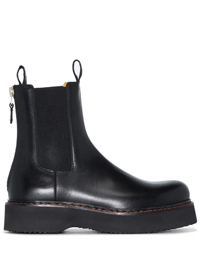 R13 Contrast-stitch Chelsea Boots In Black