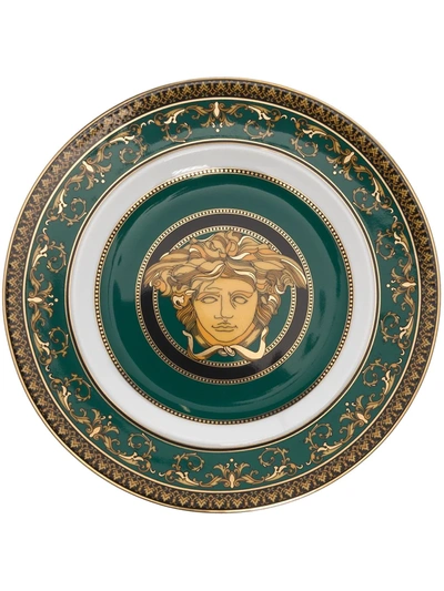 Shop Versace Medusa 18cm Plate In Grün