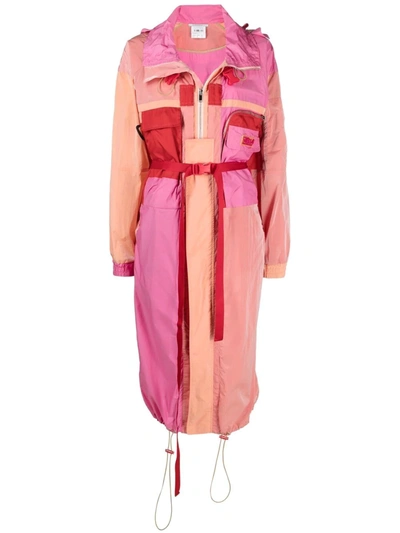 Shop Stella Mccartney Maia Colour-block Parka Coat In Rosa