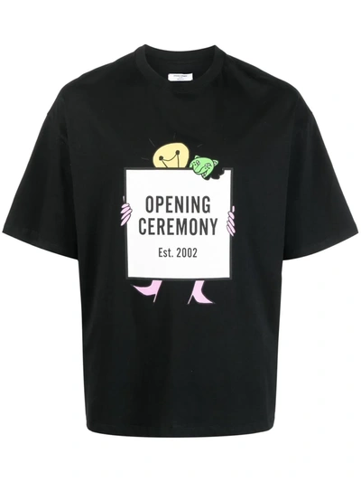 Shop Opening Ceremony Light Bulb Box Logo Print T-shirt In Schwarz
