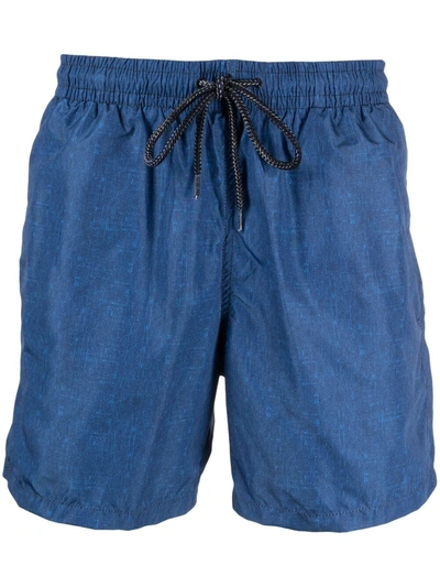 Shop Drumohr Drawstring Swim Shorts In Blau