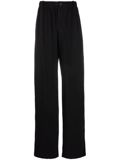 Shop Balenciaga Wide-leg Trousers In Schwarz