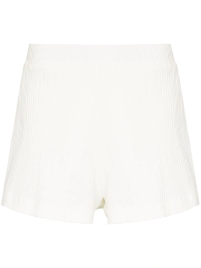 Shop Alemais Ribbed Knitted Shorts In Weiss