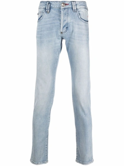 Shop Philipp Plein Skinny-cut Denim Jeans In Blau