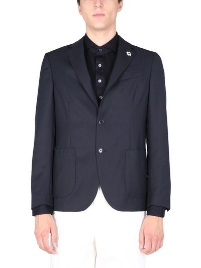Shop Lardini Single-breasted Jacket In Blue
