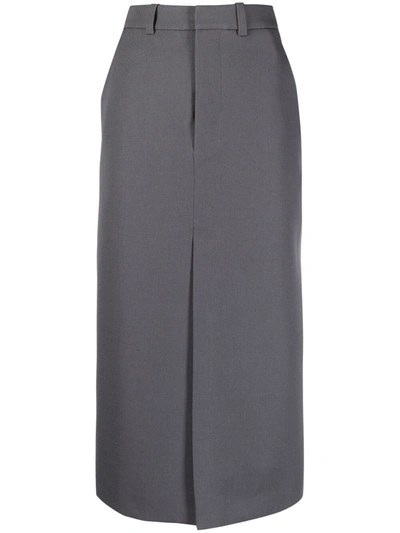 Shop Ami Alexandre Mattiussi Front Slit Pencil Skirt In Grau